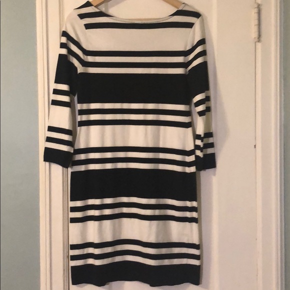 Old Navy black and white long sleeve dress, size S - Picture 2 of 4